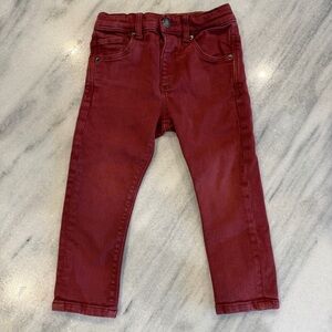 Zara Toddler Baby Boy Brick Red Slim Fit Jeans Denim 18-24 Months Cool Edition